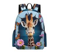 TPISLI Backpack 3D Print Giraffe Boys Girls School Bag Animal Rucksack Age 10-15 for Senior Classes, Cool 15.6 Inch Laptop Bag for Books and Outdoor Use and Birthday Gift