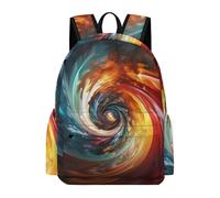 TPISLI Backpack 3D Vortex for Boys Girls Ages 11-16 School Bag Swirls Colorful Daypack for Senior Classes, Practical 13.3 Inch Laptop Rucksack for Autumn Trip and Study Days