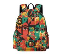TPISLI Backpack Abstract Art Boys Girls School Bag African Geometric Rucksack Age 10-15 for Senior Classes, Cool 11.6 Inch Laptop Daypack for Books, Lessons and Travel