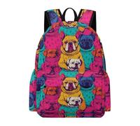 TPISLI Backpack Bulldog Dog Pattern School Back Pack for Teenager, Lightweight Classic Casual Rucksack, Aesthetic Backpack for School College Animal Puppy Gifts Boys And Girls