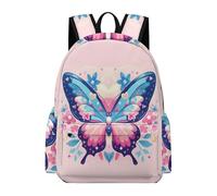 TPISLI Backpack Butterfly Pink Boys Girls School Bag Butterfly 3D Print Rucksack Age 10-15 for Senior Classes, Cool 15.6 Inch Laptop Bag for Books and Outdoor Use and Birthday Gift