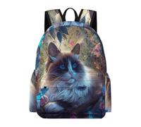 TPISLI Backpack Cat Design for Boys Girls Year 5-9 School Bag Kitten Print Daypack for School Travel, Modern Outdoor Rucksack for Autumn Trip and Study Days and Weekend Day Trips