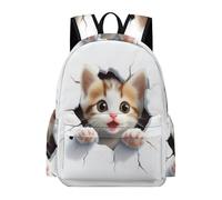 TPISLI Backpack Cat Girls Boys 7-12 School Bag Kawaii Kitten Daypack for Junior School, Modern Outdoor Rucksack for Outdoor Trips and Classes and Weekend Day Trips
