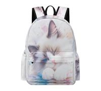 TPISLI Backpack Cat Kawaii for Boys Girls Ages 11-16 School Bag Animal Kitten Daypack for Senior Classes, Practical 14 Inch Laptop Bag for Outdoor Trips and Classes
