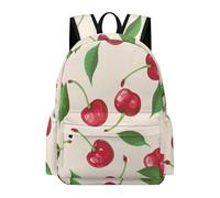 TPISLI Backpack Cherry Design Boys Girls School Bag Fruits Rucksack Year 7-10 for Senior Classes, Cool Book Bag for Spring Outing and Daily Classes and Birthday Gift