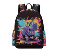 TPISLI Backpack Cute Hippo for Boys Girls 9-14 Years Old School Bag Animal Daypack for School Travel, Practical 15.6 Inch Laptop Backpack for Study Days and Travel
