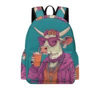 TPISLI Backpack for Boys Kids Elementary Bull Animal School Bookbag Girls Laptop Bag Travel Rucksack Cattle Illustration Back Pack for Teenage Secondary School
