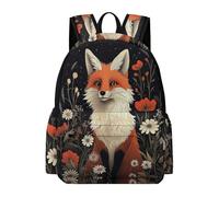 TPISLI Backpack Fox Motif Boys Girls School Bag Animal Fox Rucksack 8-12 Years for School Travel, Lightweight 15.6 Inch Laptop Bag for Books and Outdoor Use and Birthday Gift