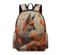 TPISLI Backpack Fox Pattern Boys Girls School Bag Animal Fox Rucksack 8-14 Years Old for School Travel, Cool 13.3 Inch Laptop Rucksack for Day Trips and Birthday Gift