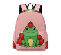 TPISLI Backpack Frog Motif Boys Girls School Bag Small Animal Rucksack Age 10-15 for Senior Classes, Cool 11.6 Inch Laptop Daypack for Books, Lessons and Travel