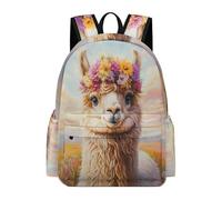 TPISLI Backpack Funny Alpaca for Boys Girls Ages 11-16 School Bag Animal Llama Daypack for Senior Classes, Practical 13.3 Inch Laptop Rucksack for Autumn Trip and Study Days