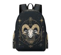 TPISLI Backpack Goat Pattern Boys Girls School Bag Zodiac Theme Rucksack Age 10-15 for Senior Classes, Cool 11.6 Inch Laptop Daypack for Books, Lessons and Travel