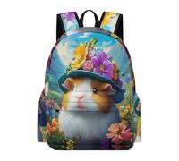 TPISLI Backpack Guinea Pig Pattern Boys Girls School Bag Cute Animal Rucksack Age 8-14 for School Travel, Lightweight 14 Inch Laptop Bag for Spring Outing and Daily Classes