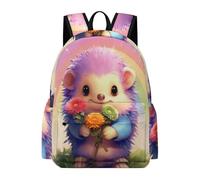 TPISLI Backpack Hedgehog Rainbow Boys Girls School Bag Cute Animal Rucksack 8-14 Years Old for School Travel, Cool 13.3 Inch Laptop Rucksack for Day Trips and Birthday Gift