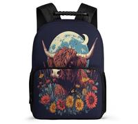 TPISLI Backpack Highland Cow Rucksack Boy Student Children, Girls Rucksack Animal Bull Print School Bag, Lightweight Capacity Bag Boys Kid, Travel Back Pack, Picnic Bag