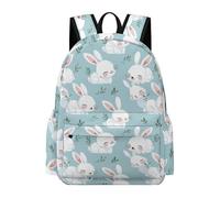TPISLI Backpack Kawaii Rabbit Boys Girls School Bag Animal Bunny Rucksack Age 10-15 for Senior Classes, Cool 11.6 Inch Laptop Daypack for Books, Lessons and Travel