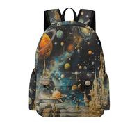 TPISLI Backpack Multicolored Cosmos Boys Girls School Bag Planet Rucksack Age 10-15 for Senior Classes, Cool 15.6 Inch Laptop Bag for Books and Outdoor Use and Birthday Gift