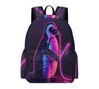 TPISLI Backpack Penguin for Boys Girls Ages 11-16 School Bag Animal Print Daypack for Senior Classes, Practical 13.3 Inch Laptop Rucksack for Autumn Trip and Study Days