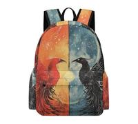 TPISLI Backpack Phoenix Viking Raven for Boys Girls Year 5-9 School Bag Bird Print Daypack for School Travel, Modern Outdoor Rucksack for Autumn Trip and Study Days and Weekend Day Trips