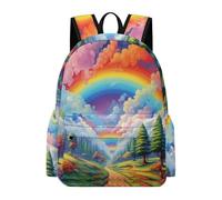 TPISLI Backpack Rainbow for Boys Girls Year 5-9 School Bag Beautiful Scenery Daypack for School Travel, Modern Outdoor Rucksack for Autumn Trip and Study Days and Weekend Day Trips