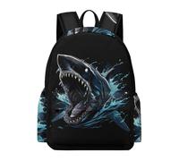 TPISLI Backpack Shark Motif for Boys Girls Year 5-9 School Bag Marine Creature Daypack for School Travel, Modern Outdoor Rucksack for Autumn Trip and Study Days and Weekend Day Trips