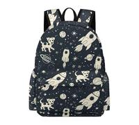TPISLI Backpack Space Rocket Dog Girls Boys 7-12 School Bag Planets Daypack for Junior School, Modern Outdoor Rucksack for Outdoor Trips and Classes and Weekend Day Trips