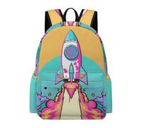 TPISLI Backpack Space Ship Girls Boys 7-12 School Bag Space Rocket Daypack for Junior School, Modern Outdoor Rucksack for Outdoor Trips and Classes and Weekend Day Trips