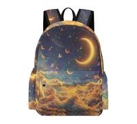 TPISLI Backpack Starry Sky Clouds Boys Girls School Bag Moon Rucksack Age 10-15 for Senior Classes, Cool 11.6 Inch Laptop Daypack for Books, Lessons and Travel