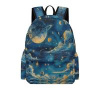 TPISLI Backpack Starry Sky Clouds Boys Girls School Bag Planets Rucksack Year 7-10 for Senior Classes, Cool Book Bag for Spring Outing and Daily Classes and Birthday Gift