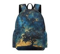 TPISLI Backpack Starry Sky for Boys Girls Year 5-9 School Bag Tree Pattern Daypack for School Travel, Modern Outdoor Rucksack for Autumn Trip and Study Days and Weekend Day Trips