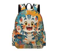 TPISLI Backpack Tiger Motif for Boys Girls 9-14 Years Old School Bag Animal Tiger Daypack for School Travel, Practical 15.6 Inch Laptop Backpack for Study Days and Travel