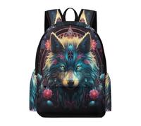 TPISLI Backpack Wolf 3D Printed Girls Boys 7-12 School Bag Animal Wolves Daypack for Junior School, Modern Outdoor Rucksack for Outdoor Trips and Classes and Weekend Day Trips