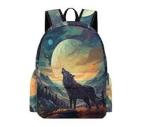 TPISLI Backpack Wolf Design Boys Girls School Bag Animal Wolves Rucksack 8-12 Years for School Travel, Lightweight 15.6 Inch Laptop Backpack for Travel and Daily Use