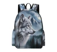 TPISLI Backpack Wolves Boys Girls School Bag Animal Wolf Rucksack Age 10-15 for Senior Classes, Cool 11.6 Inch Laptop Daypack for Books, Lessons and Travel