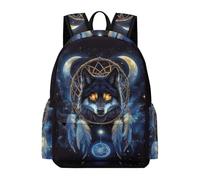 TPISLI Backpack Wolves Dreamcatcher for Boys Girls 9-14 Years Old School Bag Wolf Daypack for School Travel, Practical 15.6 Inch Laptop Backpack for Study Days and Travel
