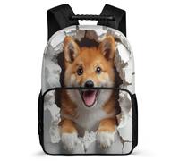 TPISLI Bag Corgi School Rucksack for Primary School Boy Backpack Dog Animal Print Rucksack Kids Bookbag Lightweight Back Pack Daily Daypack