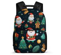 TPISLI Bag Father Christmas School Rucksack for Primary School Boy Backpack Christmas Theme Rucksack Kids Bookbag Lightweight Back Pack Daily Daypack