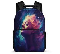 TPISLI Bag Girls Colourful School Backpack Kid 8-16 Years Old, Schoolbag Students Bookbag Starry Sky Rucksack Nylon And Felt Knapsack for Teen