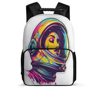 TPISLI Bag Girls Spacemen School Backpack Kid 8-16 Years Old, Schoolbag Students Bookbag Astronaut Rucksack Nylon And Felt Knapsack for Teen
