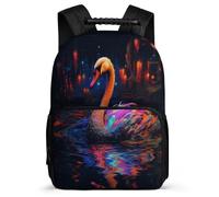 TPISLI Bag Girls White Swan School Backpack Kid 8-16 Years Old, Schoolbag Students Bookbag Swan Rucksack Nylon And Felt Knapsack for Teen