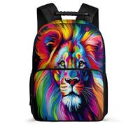 TPISLI Bag Lion Motif School Backpack for Kids Kindergarten Elementary School Bag Animal King Rucksack for Boys Girls with Side Pockets Bookbag Purse
