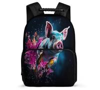 TPISLI Bag Pig School Backpack for Kids Kindergarten Elementary School Bag Animal Piglet Rucksack for Boys Girls with Side Pockets Bookbag Purse