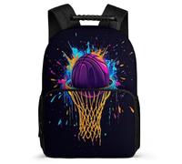 TPISLI Basket-Ball Design Daypack for Boys Primary School, Basketball Backpack 8-12 Years, Durable School Bag, Sturdy Handle, Outdoor Travel, Day Trips