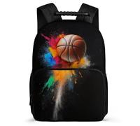 TPISLI Basket-Ball Design School Backpack for Students Primary School Basketball Backpack 6-11 Years Boys Girls, Padded Back Soft Felt Details Travel Daily Use