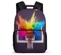 TPISLI Basketball Daypack for Kids and Teens School Years 1-4 Colourful Backpack Primary Age 6-11 Girls Boys, Lightweight 1680D Fabric Back to School Gift