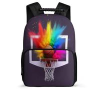 TPISLI Basketball Design Backpack for Students 7-11 Year Olds Colorful School Bag for Kids and Teens Primary School, Durable Soft Felt Details Daily Essentials