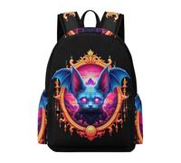 TPISLI Bat Design Bookbag Girls Age 8 Gothic Theme Book Bag Boys 7-11 Year Olds Modern Durable 15.6 Inch Laptop School Backpack Outdoor Day Trips Back to School Gift