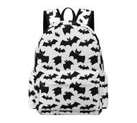 TPISLI Bat Motif Bookbag Girls Age 8 Bat Pattern Rucksack Kids 7-11 Year Olds Durable Lightweight 13.3 Inch Laptop School Bag School Years 3-6 Daily Use Daily Carry