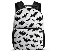 TPISLI Bat Motif Daypack for Boys Girls Age 5-10 Bat Pattern Daypack for Girls School Years 1-4, Adjustable Straps Sturdy Handle Back to School Gift