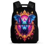 TPISLI Bat Pattern Rucksack Year 2-5 for Girls Boys 7-11 Year Olds Gothic Theme Rucksack Kids and Teens, Soft Felt Details Padded Back Travel Daily Use